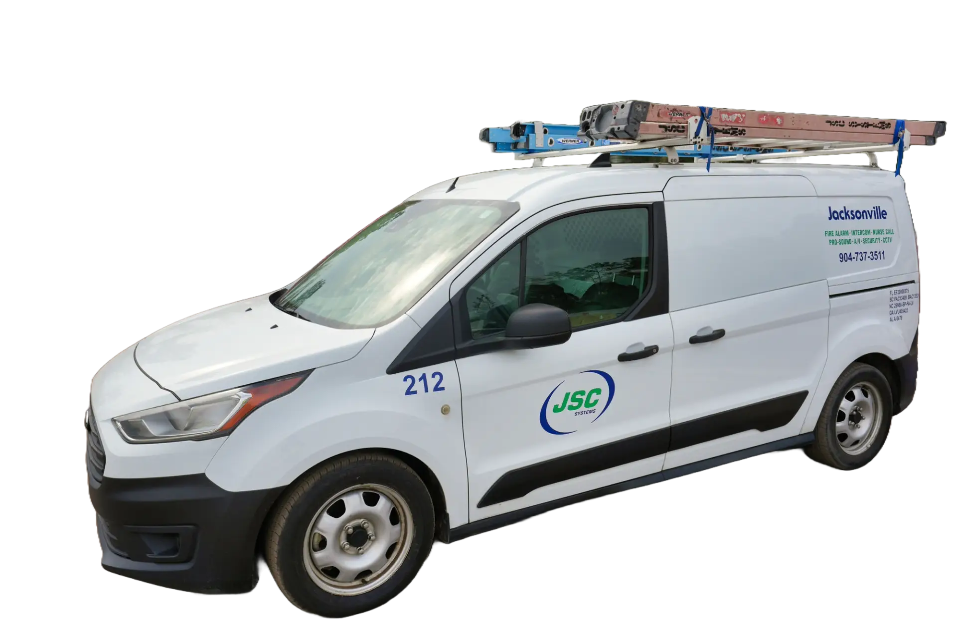 Modern office building exterior with signage; related to life safety and security systems in Jacksonville, FL.